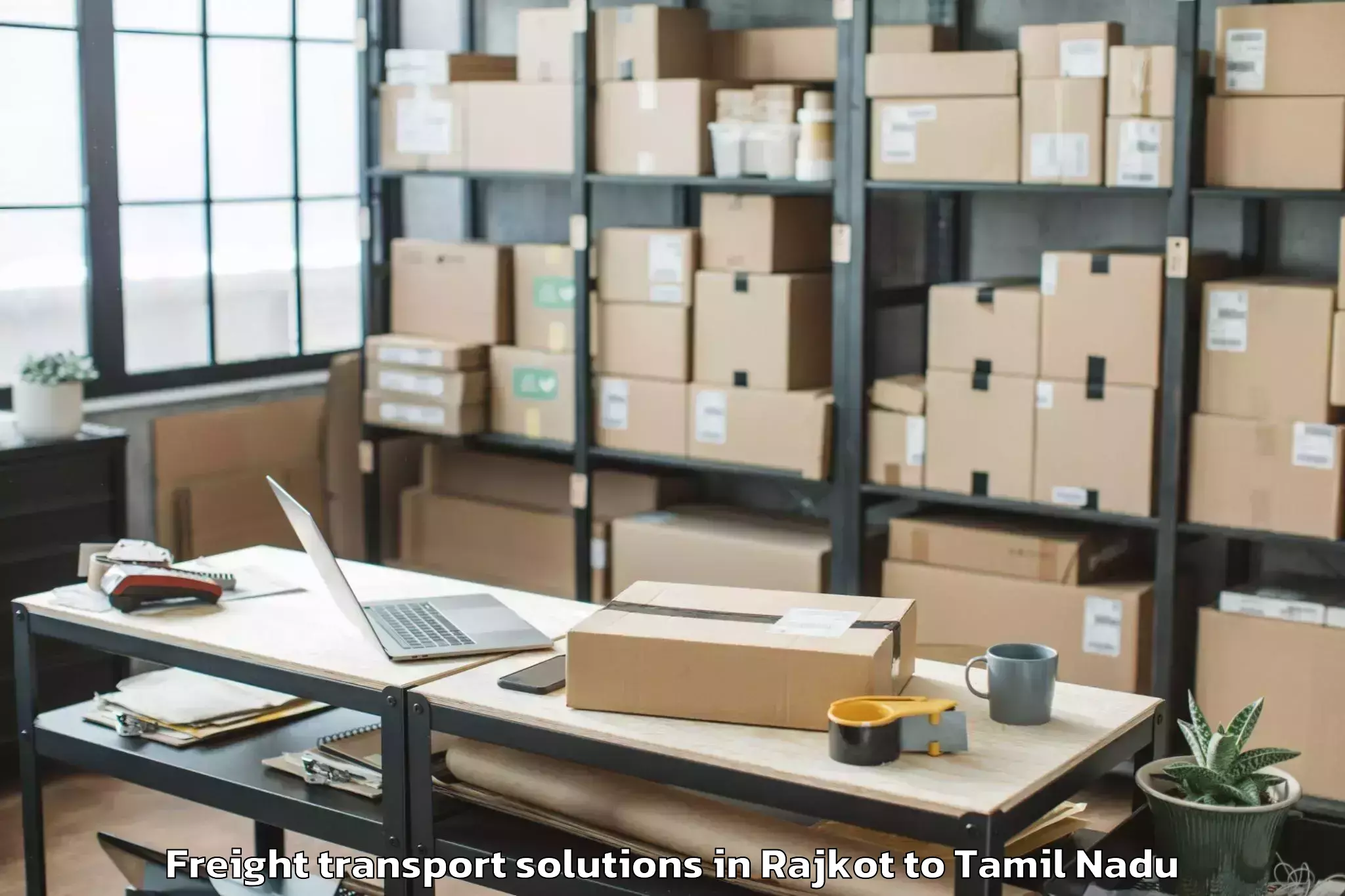 Top Rajkot to Ayyampettai Freight Transport Solutions Available